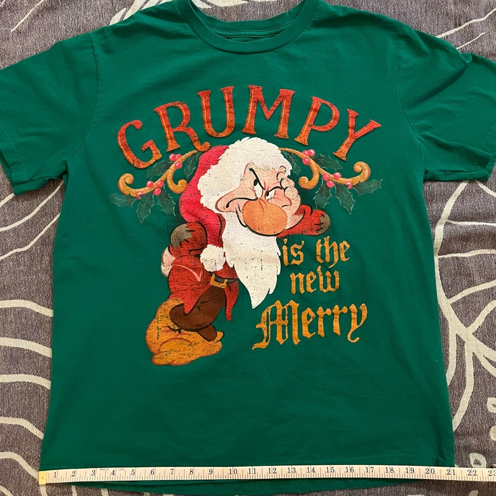 Disney Green Grumpy Santa Graphic T-Shirt